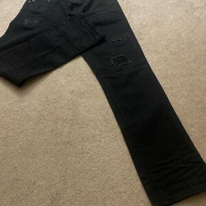 Men's Black Distressed Jeans